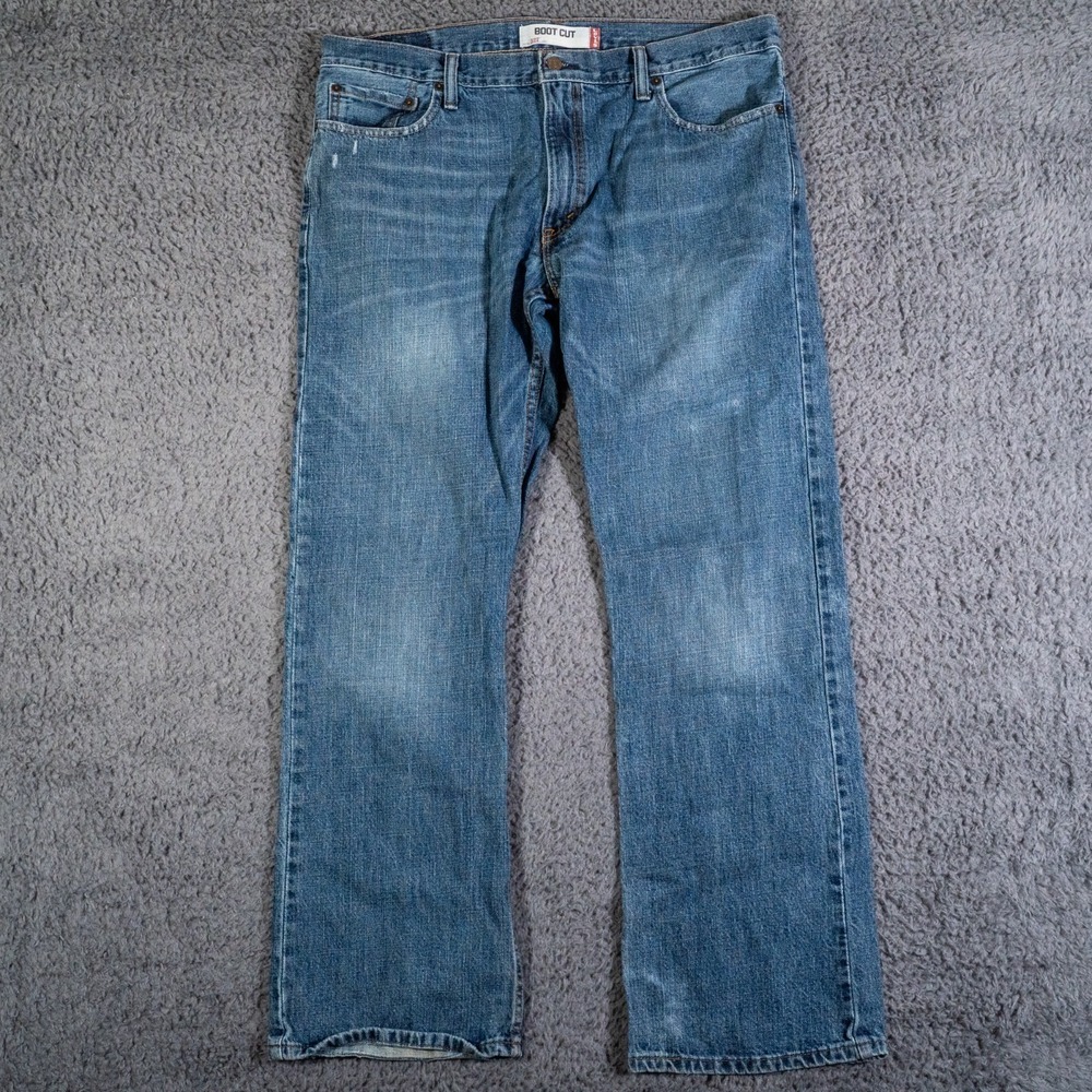 Levis Jeans Mens 36x32 Blue 527 Slim Boot Cut Cotton Workwear